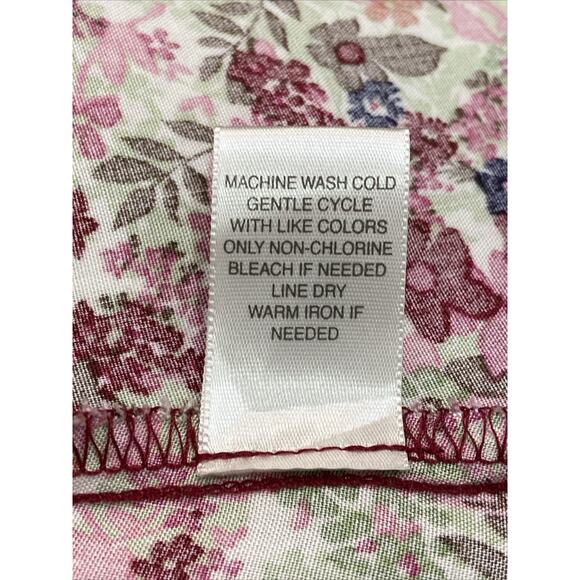 Christopher & Banks Burgundy Floral Rayon Button-Front Midi Skirt Women size 12 - Picture 11 of 11